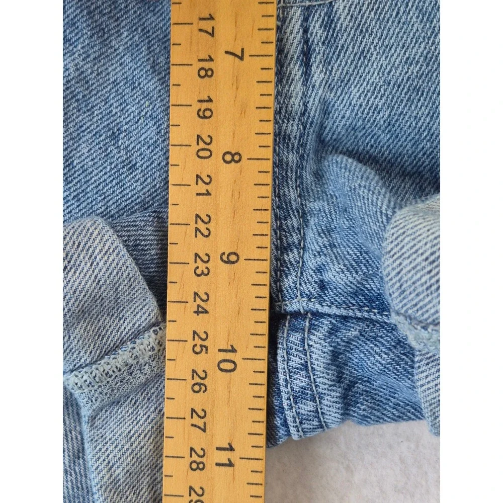 PacSun Mom Jean Shorts Jorts Women's 24 High Rise V-Yoke Cuffed Denim
